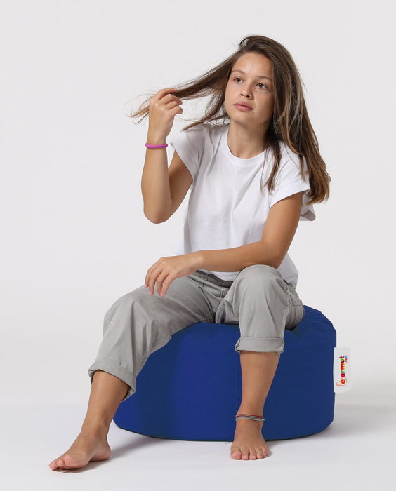 Atelier Del Sofa Round Pouf - Blue
